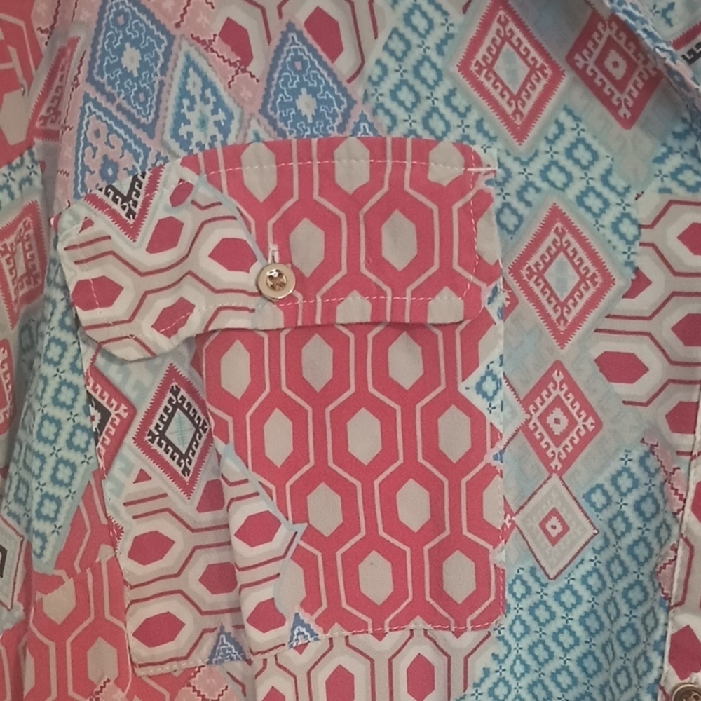 Talbots Multicolor Geometric Blouse - Picture 4 of 9